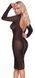 Sheer Black Cottelli Dress with Chains and Open Back, Knee-Length, S 27184801021 - photos (2