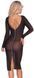 Sheer Black Cottelli Dress with Chains and Open Back, Knee-Length, S 27184801021 - photos (4