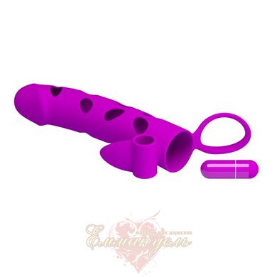 Насадка на член - Pretty Love 6 Inch Vibrating Penis Sleeve Pink