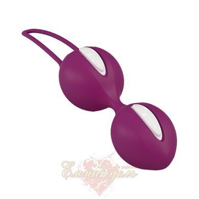 Вагинальные шарики - Fun Factory SMARTBALLS DUO, бордово-белые, 2 шт, диаметр 3,2 и 3,6 см SX0963 фото