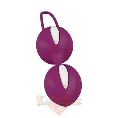 Вагинальные шарики - Fun Factory SMARTBALLS DUO, бордово-белые, 2 шт, диаметр 3,2 и 3,6 см SX0963 фото