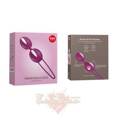 Вагинальные шарики - Fun Factory SMARTBALLS DUO, бордово-белые, 2 шт, диаметр 3,2 и 3,6 см SX0963 фото