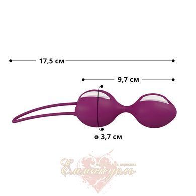 Вагинальные шарики - Fun Factory SMARTBALLS DUO, бордово-белые, 2 шт, диаметр 3,2 и 3,6 см SX0963 фото