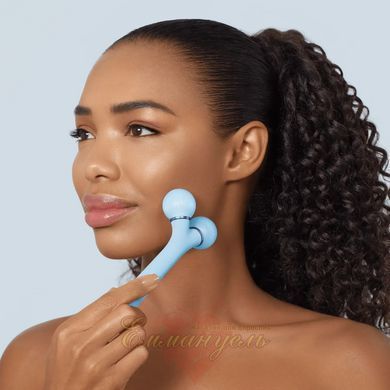 Электронный ультразвуковой ролик для массажа лица GESKE Sonic Facial Roller 4в1 aquamarine HB0182 фото