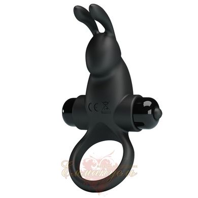 Эрекционное кольцо - Pretty Love Vibro Penis Ring Rabbit I Black