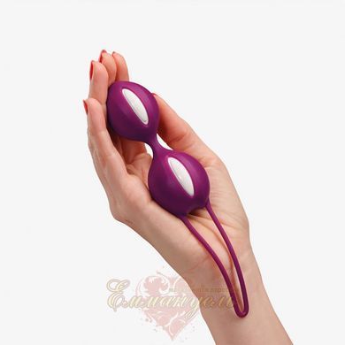 Вагинальные шарики - Fun Factory SMARTBALLS DUO, бордово-белые, 2 шт, диаметр 3,2 и 3,6 см SX0963 фото