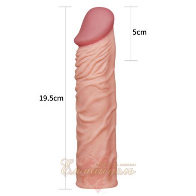 Penis cap - Pleasure X-Tender Penis Sleeve Add 2 "Flesh