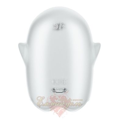 Вакуумный клиторальный стимулятор с вибрацией – Satisfyer Glowing Ghost White, светящийся во тьме