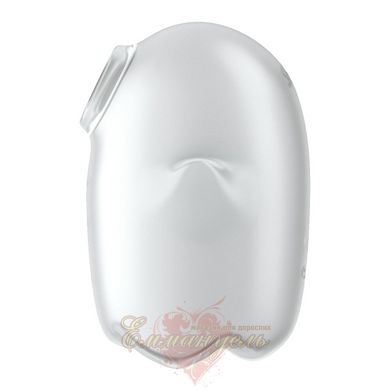 Вакуумний кліторальний стимулятор з вібрацією - Satisfyer Glowing Ghost White, світиться в темряві