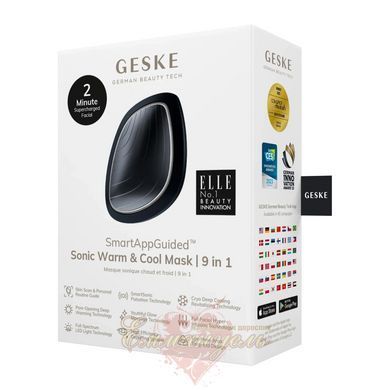 Ультразвуковая маска GESKE Sonic Warm&Cool Mask 9в1 black, теплый и холодный уход для лица HB0102 фото