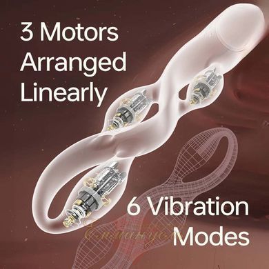 Pulsing vibrator with pulsation effect UPKO UEROS for three-dimensional stimulation, pink UP865740 &mdash; photos