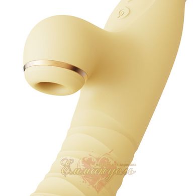 Pulsator vibrator with vacuum stimulation of the clitoris - Zalo ROSE Thruster Lemon Yellow