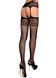 Black garter stockings with open crotch Obsessive S500 &mdash; sexy mesh lingerie, one size SO7273 - photos (2