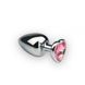 Butt plug - Silver Heart Pink Topaz, L 281234 &mdash; photos