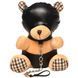Плюшевый мишка HOODED Teddy Bear БДСМ в кожаном капюшоне с поводком, 23x16x12 см SO9815 фото 1