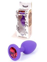 Анальна пробка - Jewellery Purple Silikon PLUG SmallRed Diamond