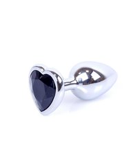Plug-Jewellery Silver Heart PLUG - Black, S
