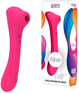 Вибратор и вакуумный клиторальный стимулятор 2-в-1 - Alive Quiver Magenta Pink обновленная модель