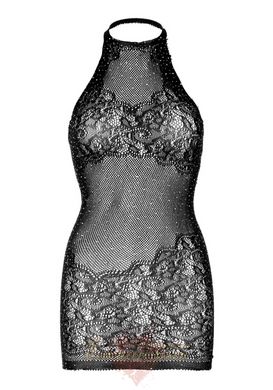 Міні-сукня зі стразами на бретелях - Leg Avenue Rhinestone halter mini dress OS Black