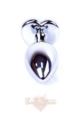 Анальна пробка - Plug-Jewellery Silver Heart PLUG - Black, S