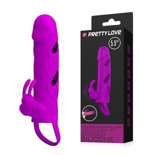 Насадка на член - Pretty Love 5,5 Inch Vibrating Penis Sleeve Flesh 6603BI0407 фото