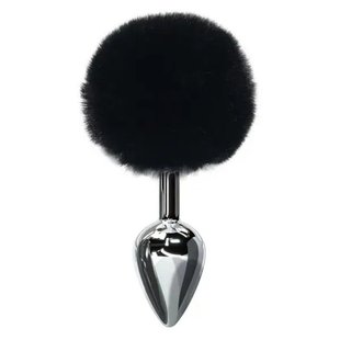 Black S Pompom Butt Plug