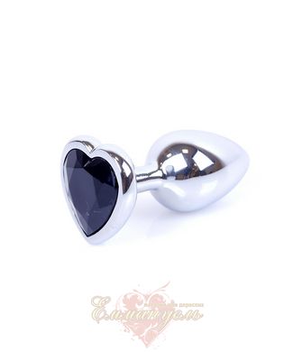 Plug-Jewellery Silver Heart PLUG - Black, S
