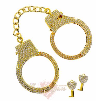 Наручники металлические украшенные камнями - Taboom Diamond Wrist Cuffs Gold