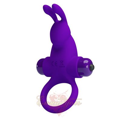 Эрекционное кольцо - Pretty Love Vibro Penis Ring Rabbit I Blue