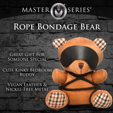 Плюшевий ведмедик ROPE Teddy Bear БДСМ у шкіряній масці та обв'язці, 22x16x12 см SO9816 фото