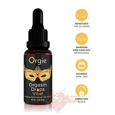 Stimulating Drops Orgie Orgasm Drops Vibe! 15 ml, heat-cold, vibration effect SX1532 &mdash; photos