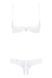 Erotic lingerie set Obsessive Alabastra S/M white &ndash; half-cup bra and crotchless panties SO7194 - photos (4