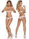 Erotic lingerie set Obsessive Alabastra S/M white &ndash; half-cup bra and crotchless panties SO7194 - photos (6