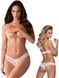 Erotic lingerie set Obsessive Alabastra S/M white &ndash; half-cup bra and crotchless panties SO7194 - photos (1