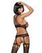 Obsessive Bodystocking G313 Black S/L &ndash; lace, lacing, geometric pattern, open crotch 410465 - photos (2