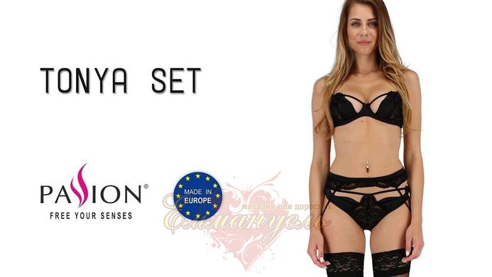 Set of linen - TONYA SET black L/XL - Passion Exclusive