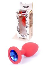 Анальна пробка - Jawellery Red Silikon PLUG SmallBlue Diamond