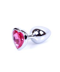 Анальная пробка - Plug-Jewellery Silver Heart PLUG - Pink, S
