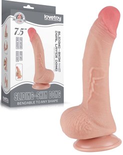 Фаллоимитатор - Sliding-Skin Dual Layer Dong 7.5" Flesh