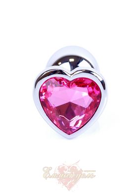 Анальна пробка - Plug-Jewellery Silver Heart PLUG - Pink, S