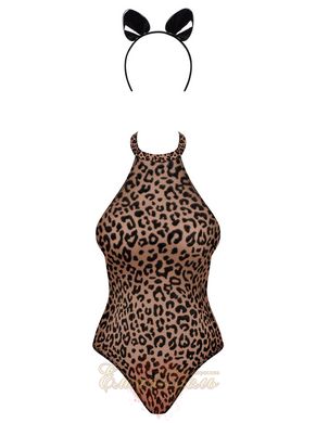 Leopard Print Bodysuit - Leocatia Obsessive, L/XL