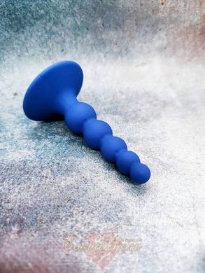 Corrugated anal plug - Loveshop Blue 10*2.5 cm