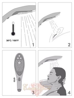 2in1 shower head stimulator - Womanizer Wave White, massager for intimate areas