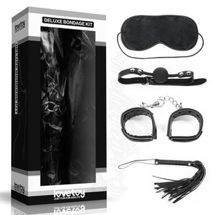 Набор БДСМ - Deluxe Bondage Kit, маска, кляп, флогер, наручники