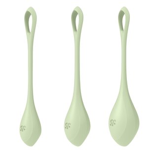 Набор йони бусин - Satisfyer Yoni Power 2 Light Green, диаметр 2-2,5-3см, вес 22-46-74гр