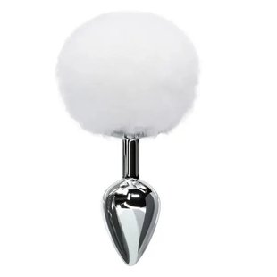 White S Pompom Butt Plug