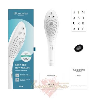 2in1 shower head stimulator - Womanizer Wave White, massager for intimate areas