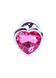 Анальна пробка - Plug-Jewellery Silver Heart PLUG - Pink, S