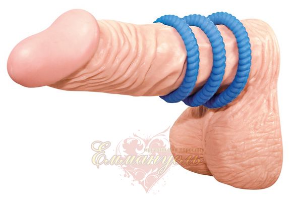 Набор колец - Lust 3 Penisringe Blue