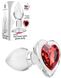 Adam & Eve Red Heart Gem Glass Plug Small